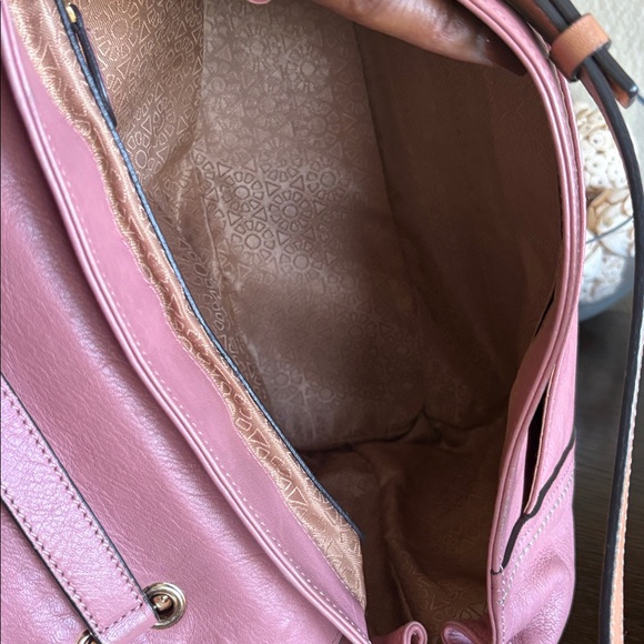 Nina Ricci Collection Pink & Tan Leather Satchel Bag - Picture 12 of 13